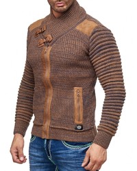 brauner Pullover mit einem Schalkragen von RUSTY NEAL