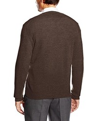 brauner Pullover mit einem V-Ausschnitt von Benetton