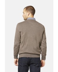 brauner Pullover mit einem V-Ausschnitt von Bugatti