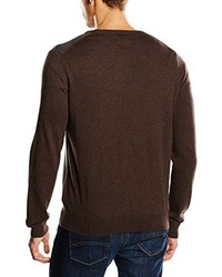 brauner Pullover mit einem V-Ausschnitt von Cortefiel