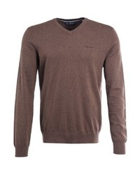 brauner Pullover mit einem V-Ausschnitt von Esprit
