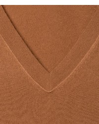 brauner Pullover mit einem V-Ausschnitt von Falke