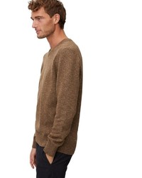 brauner Pullover mit einem V-Ausschnitt von Marc O'Polo