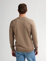 brauner Pullover mit einem V-Ausschnitt von Petrol Industries