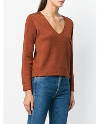 brauner Pullover mit einem V-Ausschnitt von L'Autre Chose