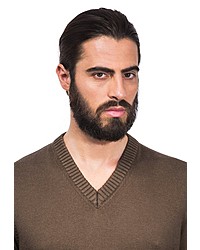 brauner Pullover mit einem V-Ausschnitt von Vincenzo Boretti