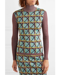 brauner Rollkragenpullover mit geometrischem Muster von ALEXACHUNG