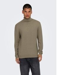brauner Rollkragenpullover von ONLY & SONS