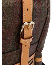 brauner Rucksack mit Paisley-Muster von Etro