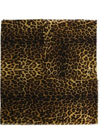 brauner Schal mit Leopardenmuster von Saint Laurent
