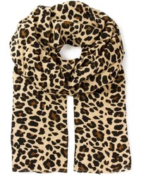 brauner Schal mit Leopardenmuster