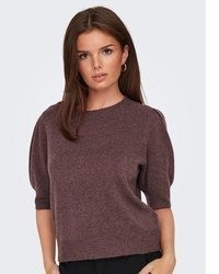 brauner Strick Kurzarmpullover von Only