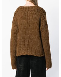 brauner Strick Oversize Pullover von Uma Wang