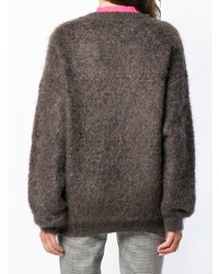 brauner Strick Oversize Pullover von Miu Miu