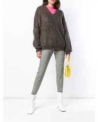 brauner Strick Oversize Pullover von Miu Miu