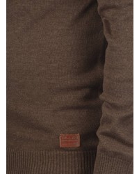 brauner Strick Pullover mit einem Kapuze von BLEND