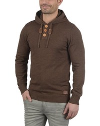 brauner Strick Pullover mit einem Kapuze von BLEND