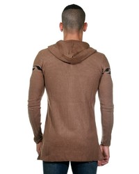 brauner Strick Pullover mit einem Kapuze von MADMEXT