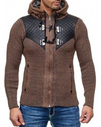 brauner Strick Pullover mit einem Kapuze von RUSTY NEAL