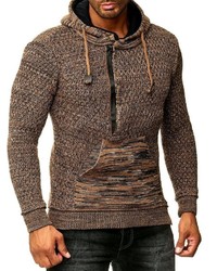 brauner Strick Pullover mit einem Kapuze von RUSTY NEAL