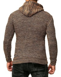 brauner Strick Pullover mit einem Kapuze von RUSTY NEAL