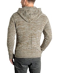 brauner Strick Pullover mit einem Kapuze von Solid