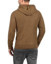 brauner Strick Pullover mit einem Kapuze von Solid