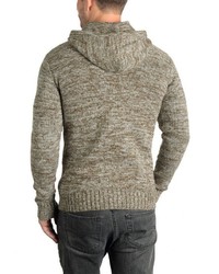 brauner Strick Pullover mit einem Kapuze von Solid