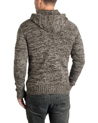 brauner Strick Pullover mit einem Kapuze von Solid