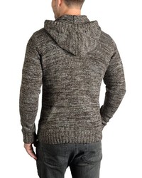 brauner Strick Pullover mit einem Kapuze von Solid