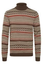brauner Strick Pullover mit einem Rundhalsausschnitt von BLEND