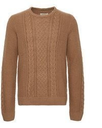 brauner Strick Pullover mit einem Rundhalsausschnitt von BLEND