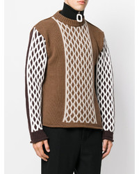 brauner Strick Pullover mit einem Rundhalsausschnitt von J.W.Anderson