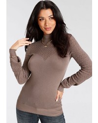 brauner Strick Pullover von Melrose