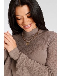 brauner Strick Pullover von Melrose