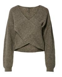 brauner Strick Pullover von Pieces