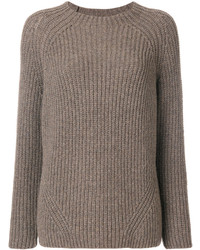 brauner Strick Wollpullover