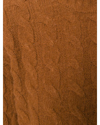 brauner Strick Wollrollkragenpullover von MSGM