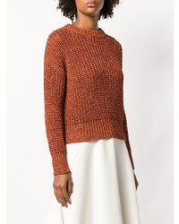 brauner Strickpullover von Roberto Collina