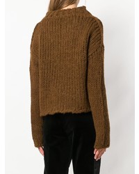 brauner Strickpullover von Uma Wang