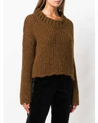 brauner Strickpullover von Uma Wang