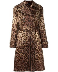 brauner Trenchcoat mit Leopardenmuster von Dolce & Gabbana