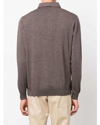 brauner Wollpolo pullover von Corneliani