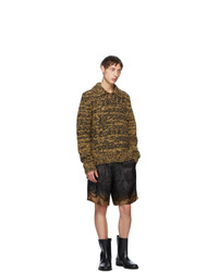 brauner Wollpolo pullover von Dries Van Noten