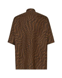 braunes bedrucktes Kurzarmhemd von Fendi