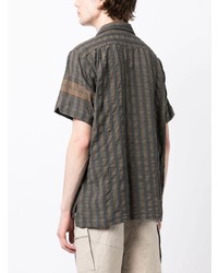 braunes bedrucktes Kurzarmhemd von Engineered Garments