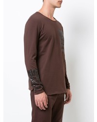 braunes bedrucktes Langarmshirt von Siki Im