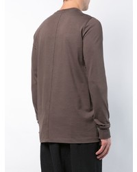 braunes bedrucktes Sweatshirt von Rick Owens