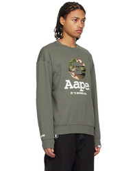 braunes bedrucktes Sweatshirt von AAPE BY A BATHING APE