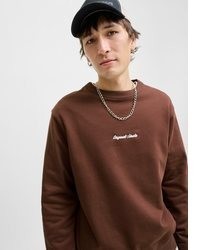 braunes bedrucktes Sweatshirt von Jack & Jones